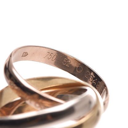 Cartier 18K Pink Yellow White Gold Small Les Must De Trinity Ring 52 6 4 of 5