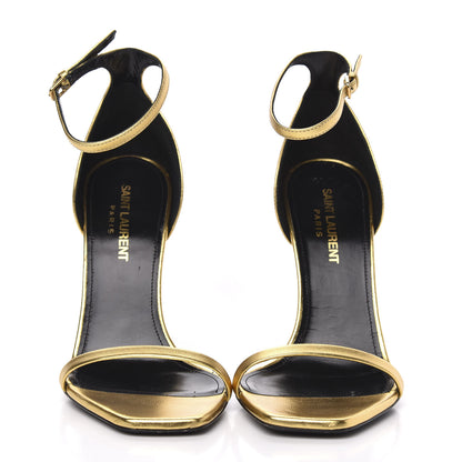 Saint Laurent Metallic Lambskin Opyum 110 Sandals 36.5 Oro 2 of 11