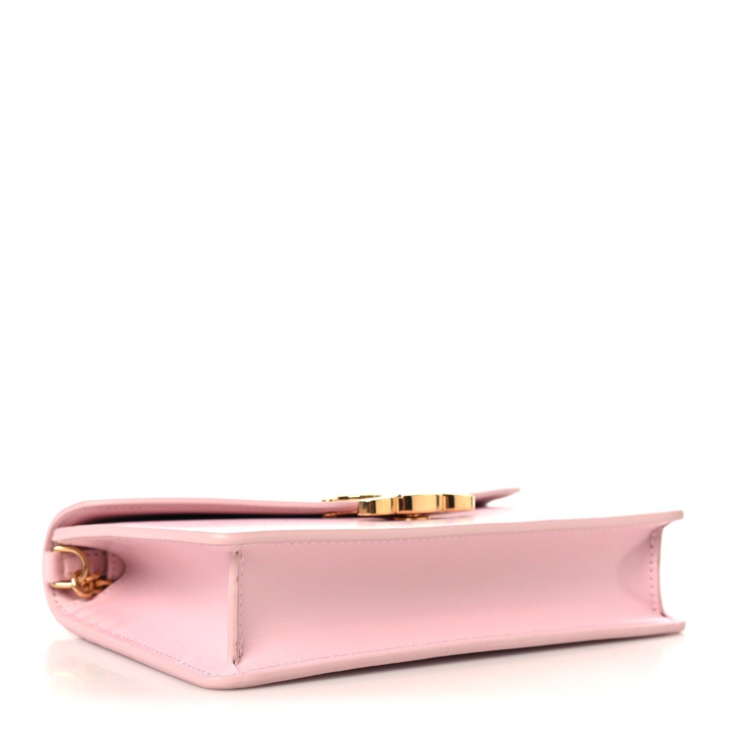 Celine Shiny Calfskin Triomphe Margo Wallet on Chain Pastel Pink 4 of 11