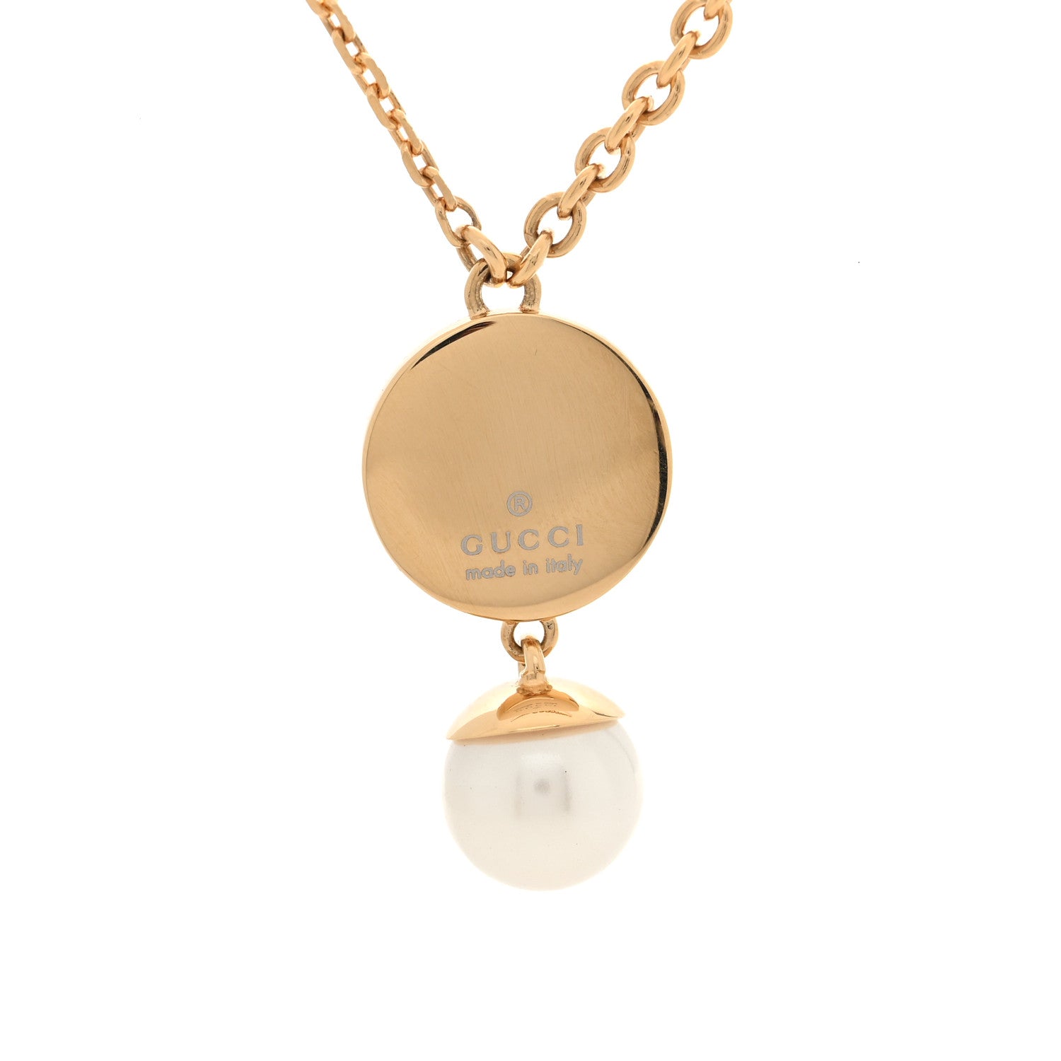 Gucci Metal Enamel Blondie Pendant Necklace Gold Black 5 of 5