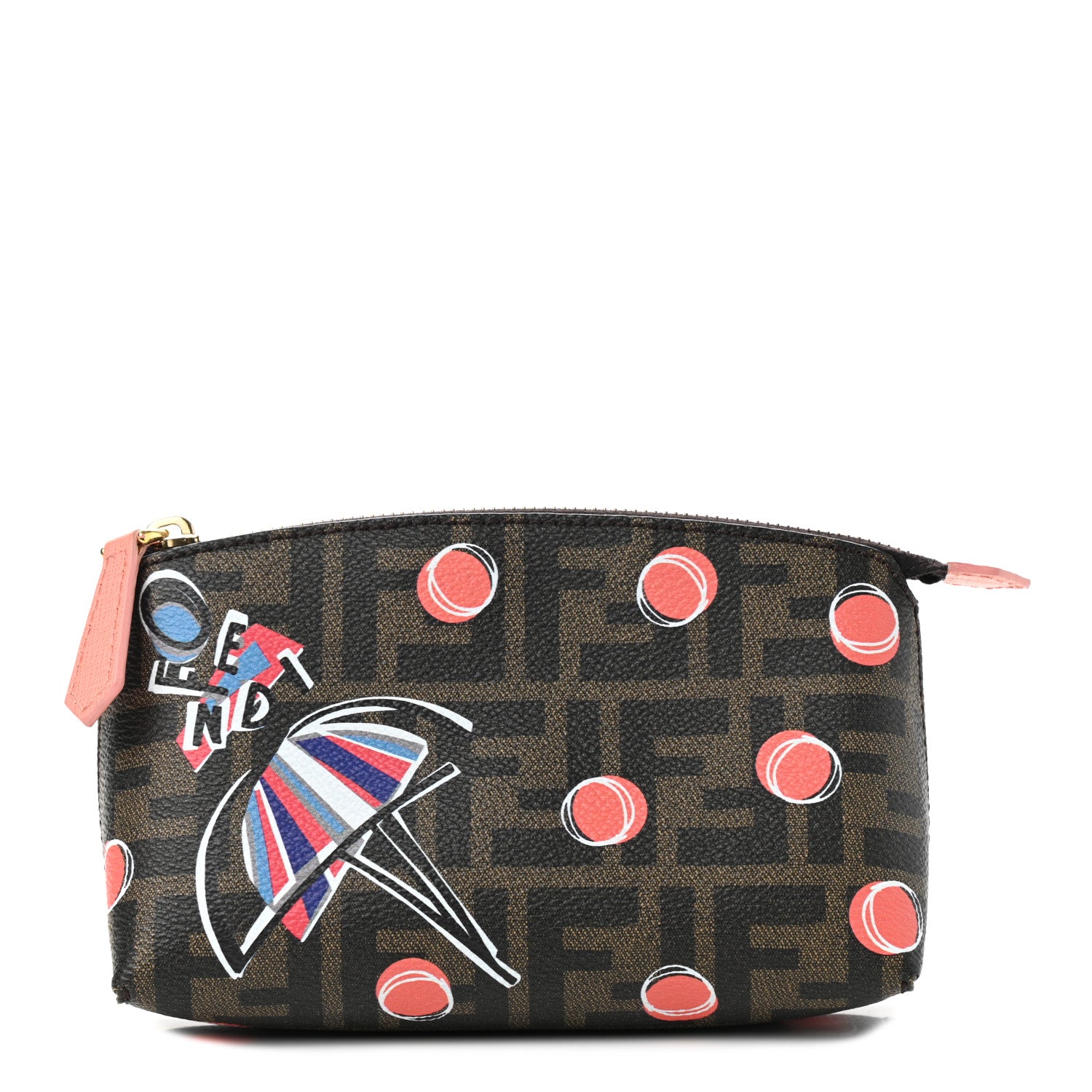 Fendi Zucca Spalmati Umbrella Print Cosmetic Pouch Tobacco 1 of 7