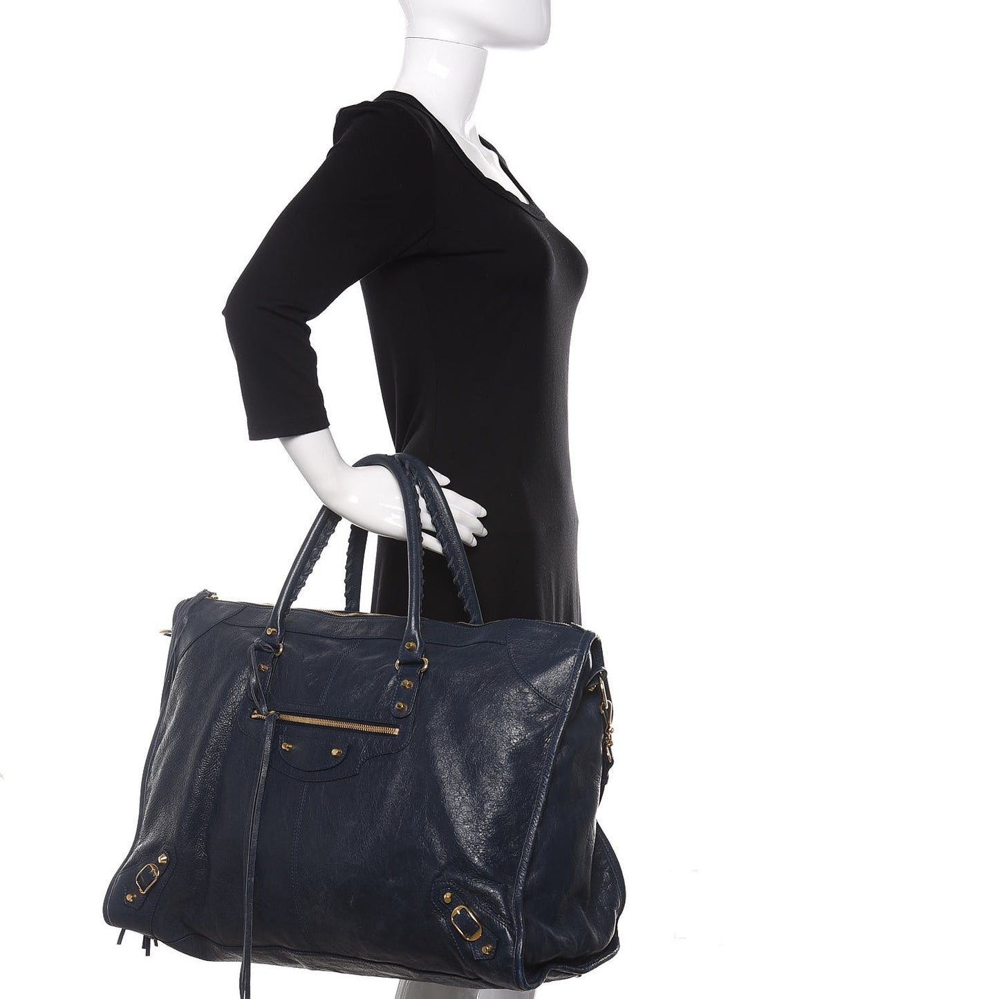 Agneau Classic Gold Hardware City XL Bleu Obscur