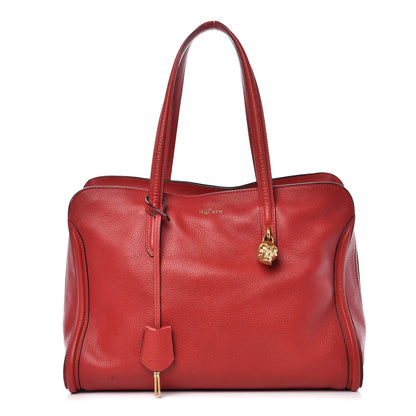Alexander McQueen Calfskin Large Skull Padlock Zip Around Tote Red 1 of 14