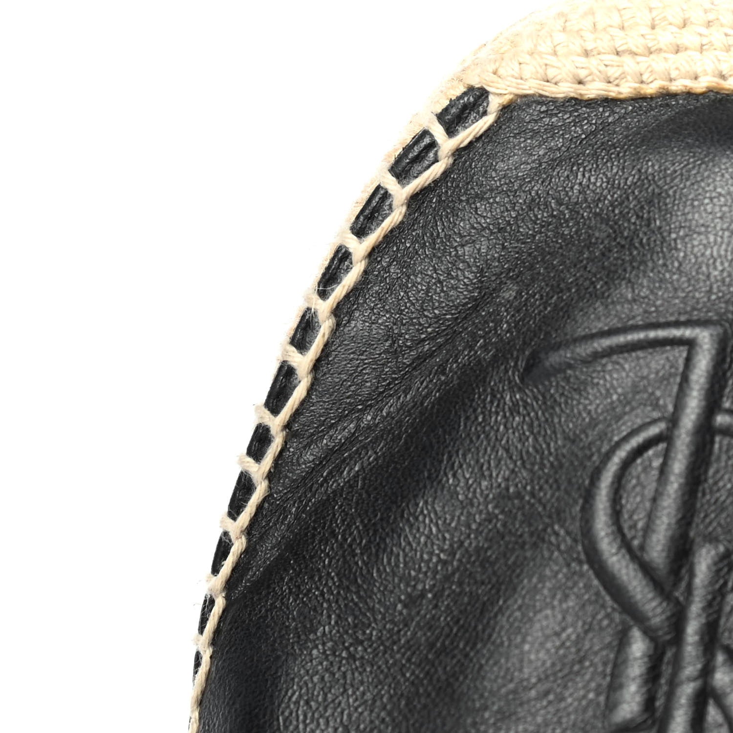 Saint Laurent Lambskin Monogram Espadrilles 40 Black 7 of 9