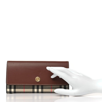 Burberry Vintage Check Grain Calfskin Halton Wallet Tan 2 of 7