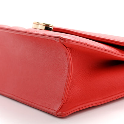 Chanel Calfskin Quilted Chevron Small Envelope Flap Red 9 of 10
