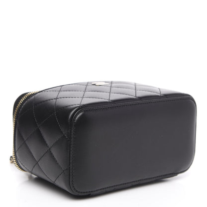 Chanel Lambskin Quilted Small Vanity Case With Chain Black 4 of 10