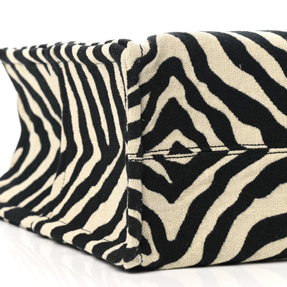 Celine Canvas Calfskin Triomphe Large Cabas Thais Natural Black 9 of 10