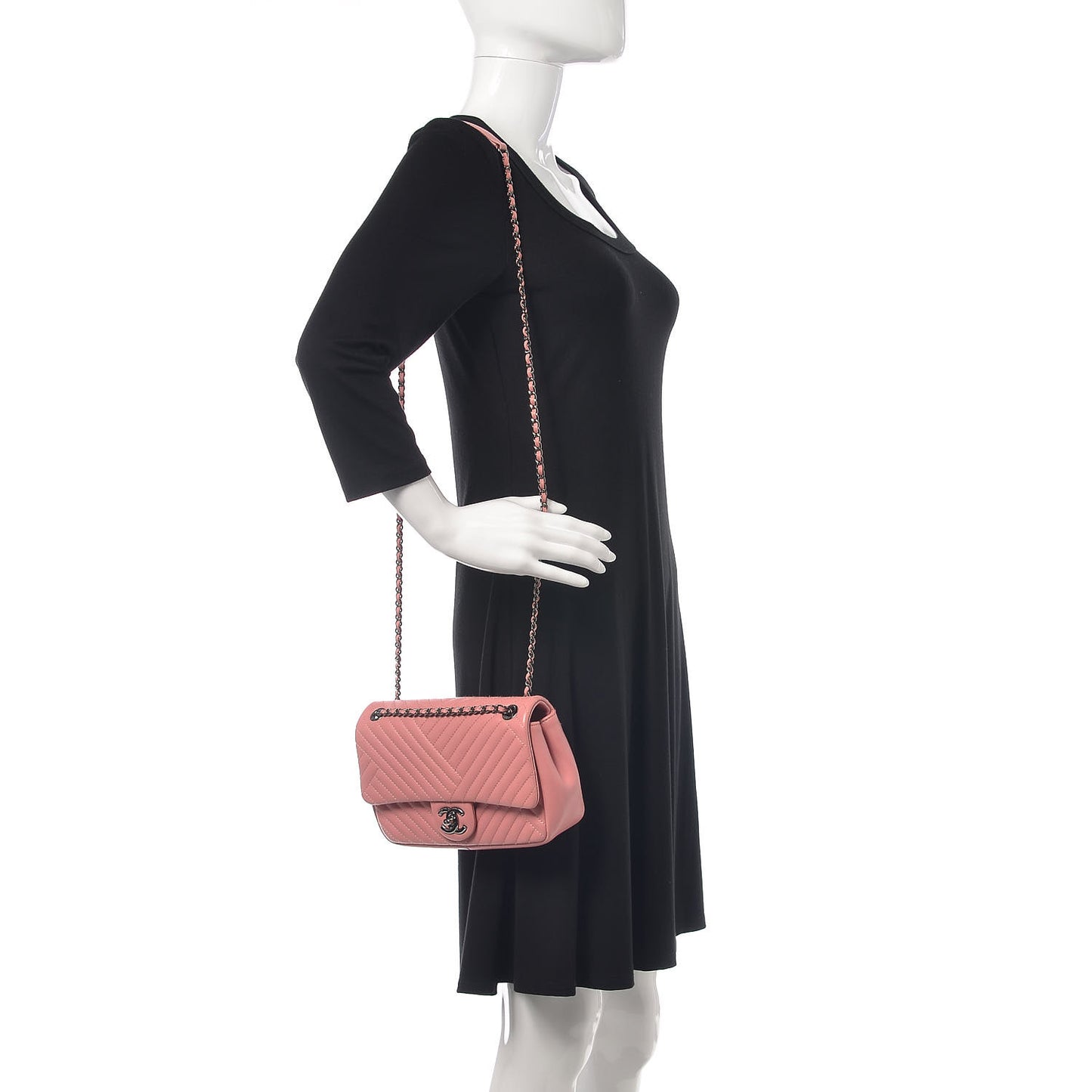 Lambskin Quilted Small CC Crossing Flap Pink