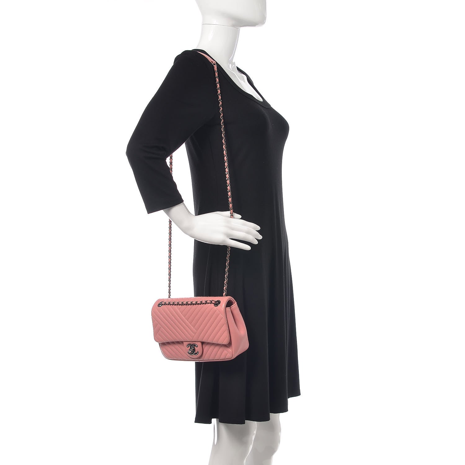 Chanel Lambskin Quilted Small CC Crossing Flap Pink 2 of 11