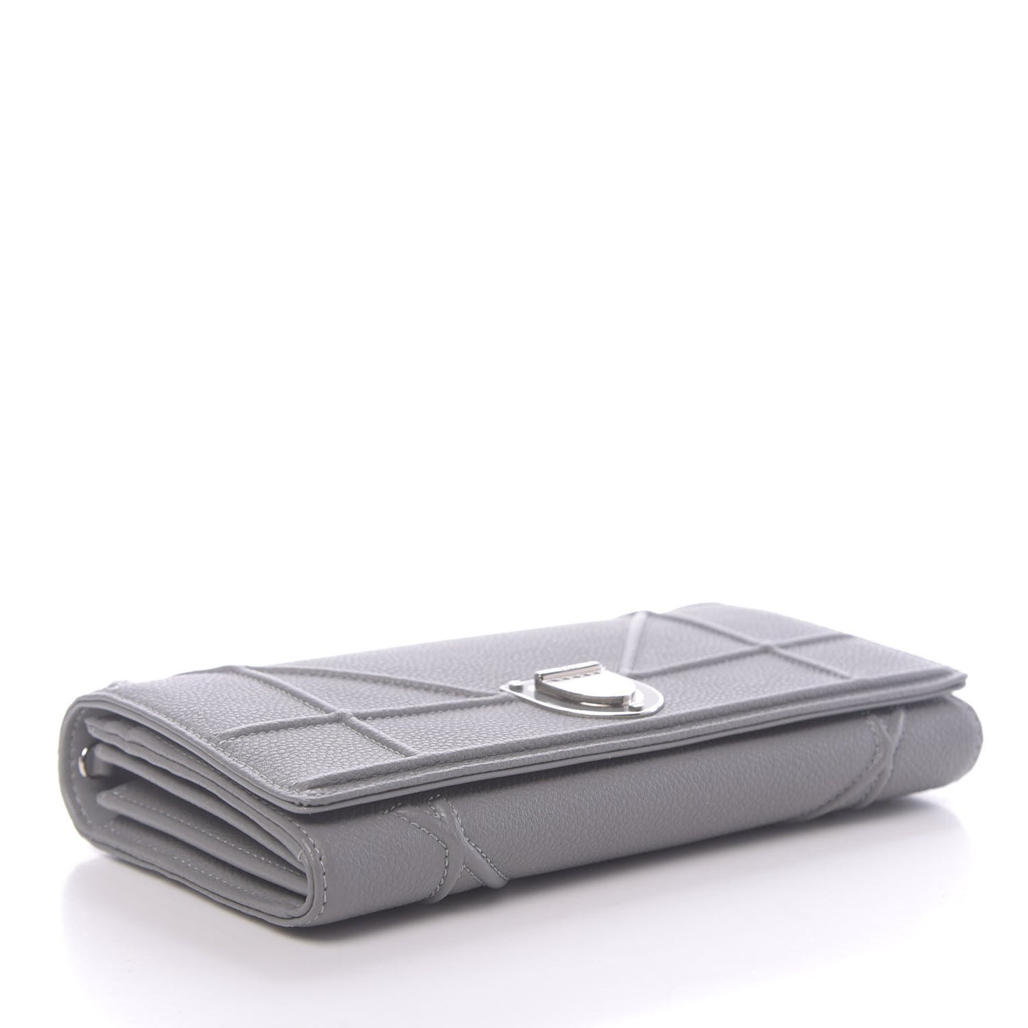 Grained Calfskin Diorama Croisiere Chain Wallet Gris