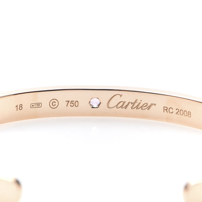 Cartier 18K Pink Gold Pink Sapphire LOVE Cuff Bracelet 18 4 of 6
