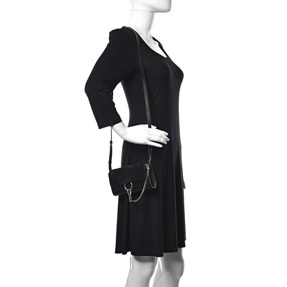 Chloe Suede Calfskin Mini Faye Shoulder Bag Black 2 of 10