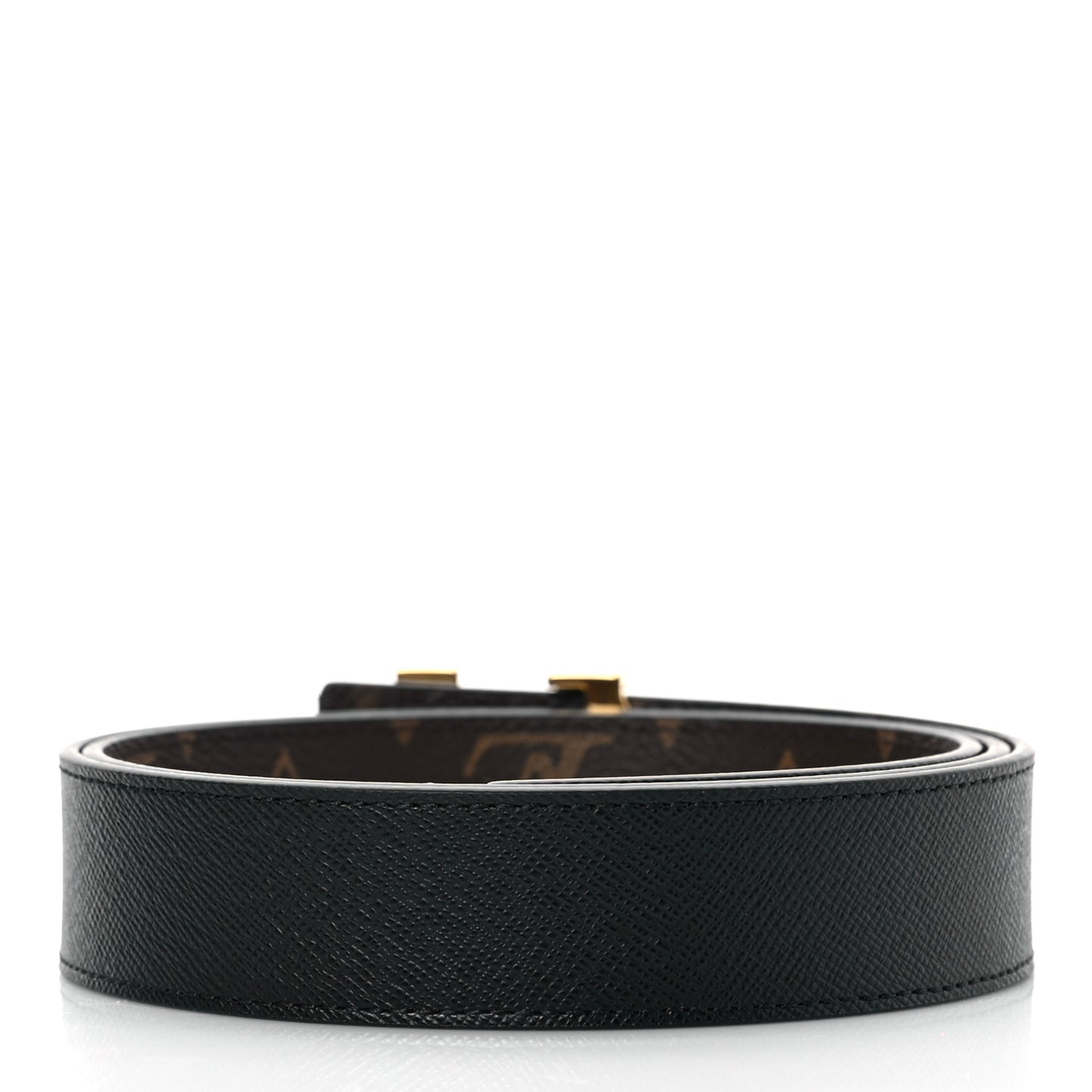 Calfskin Monogram 30mm LV Initiales Reversible Belt 85 34 Black