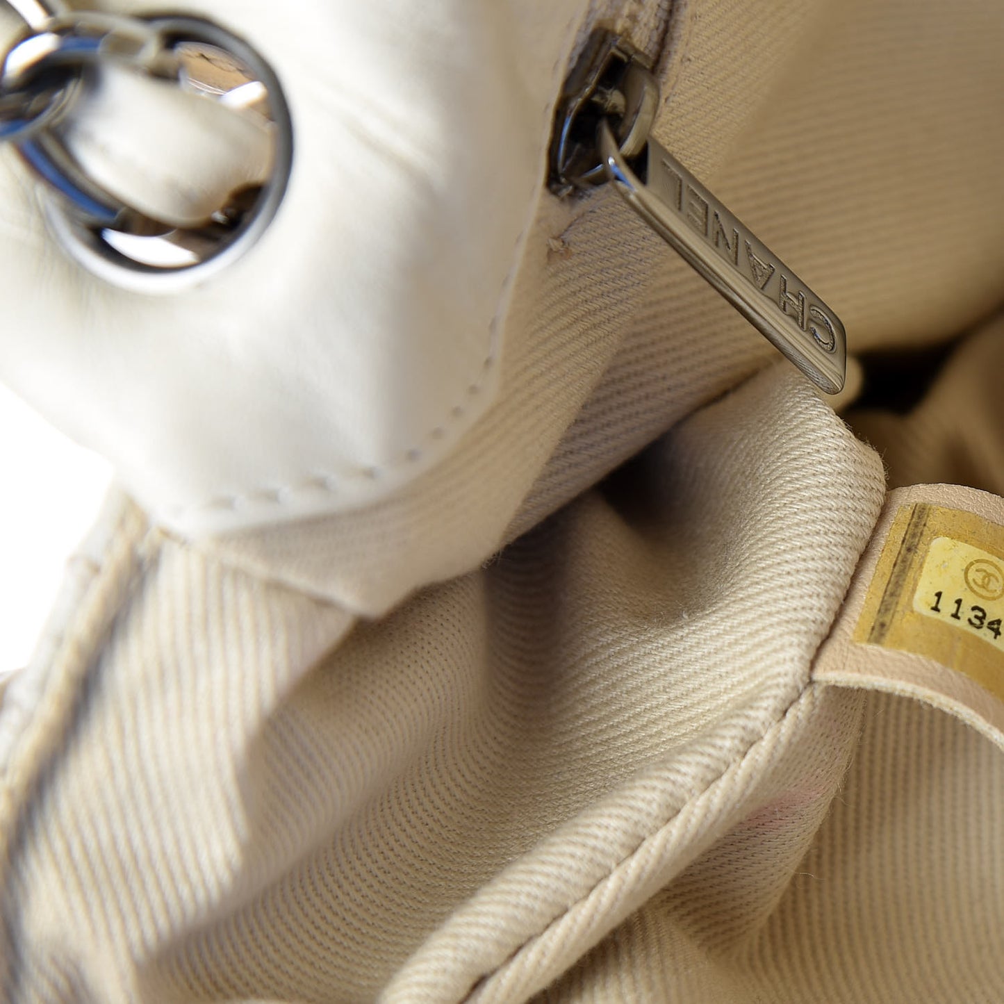 Calfskin Stitched Expandable Flap White