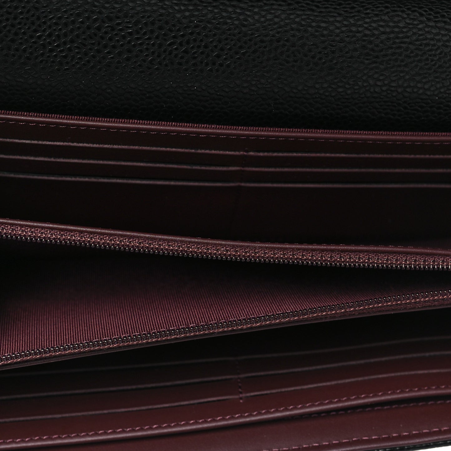 Caviar Quilted Long Flap Wallet Black