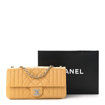 Chanel Aged Calfskin Perforated Flap Beige 11 of 11