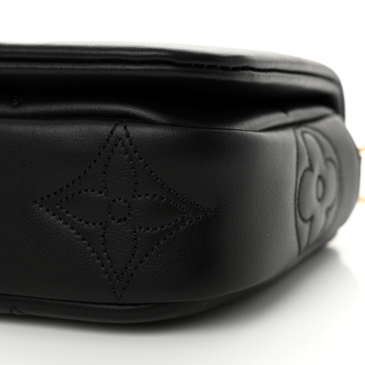 Louis Vuitton Calfskin Bubblegram Wallet On Strap Black 9 of 11