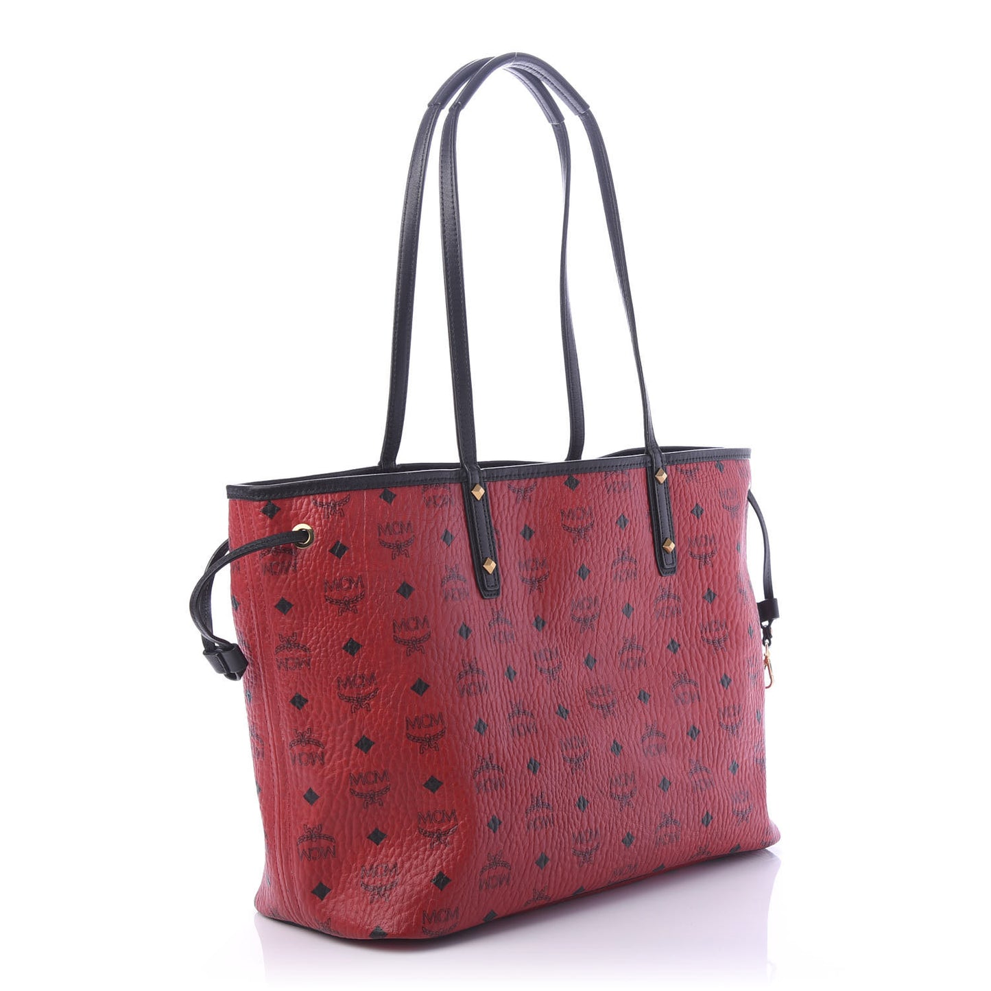 Visetos Medium Project Reversible Shopper Tote Ruby Red Black