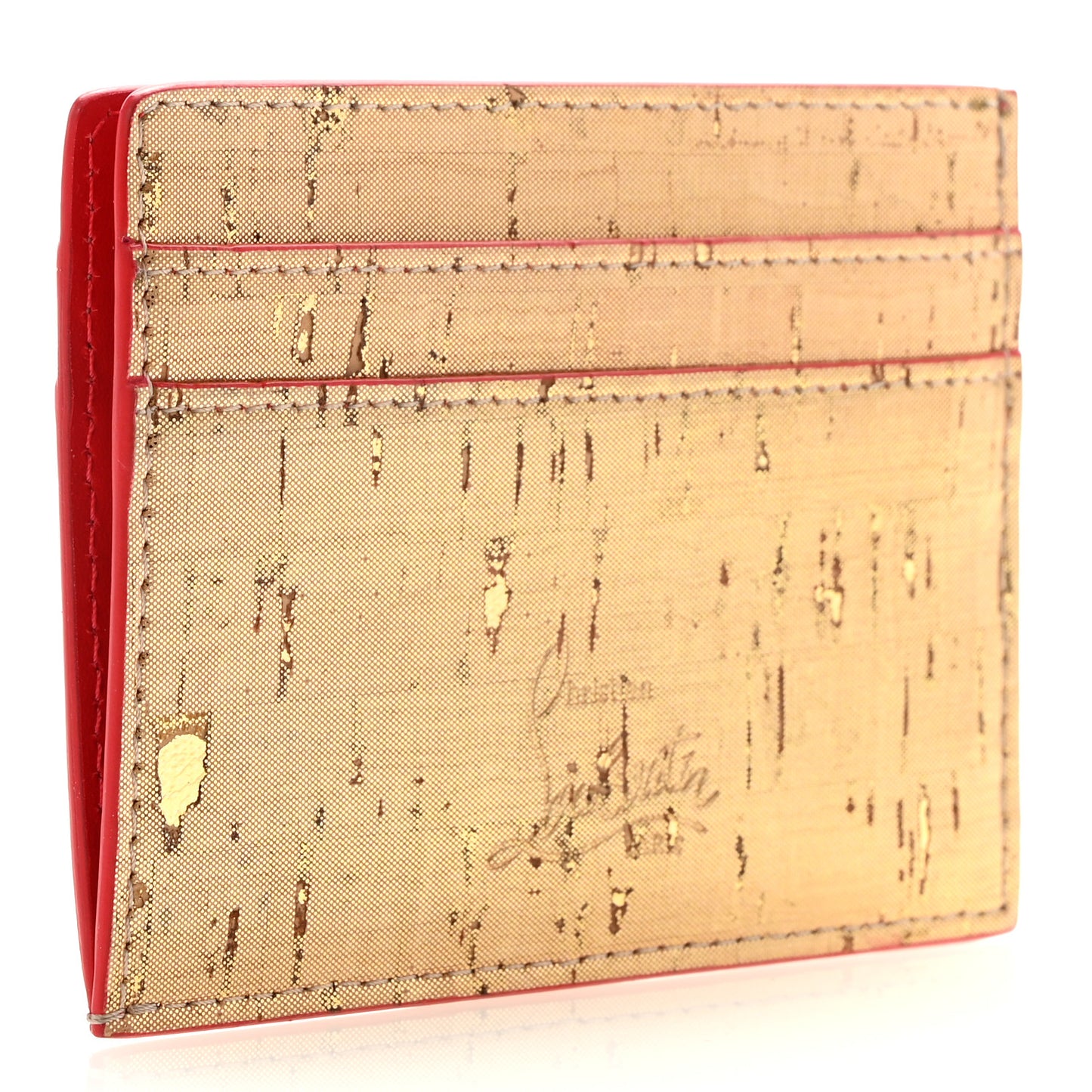 Metallic Liege Pepite Cork Spikes Kios Card Holder Gold
