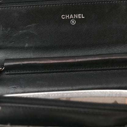 Chanel Calfskin Quilted Cambon Wallet on Chain WOC Black White 12 of 14