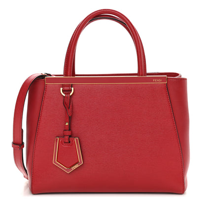 Fendi Vitello Elite Flamingo Petite 2Jours Tote Mattone 1 of 9