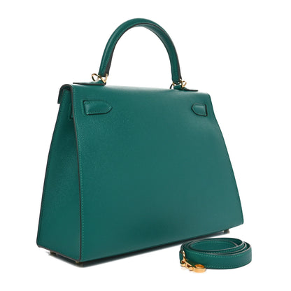 Hermes Epsom Horseshoe Kelly Sellier 28 Malachite 3 of 10