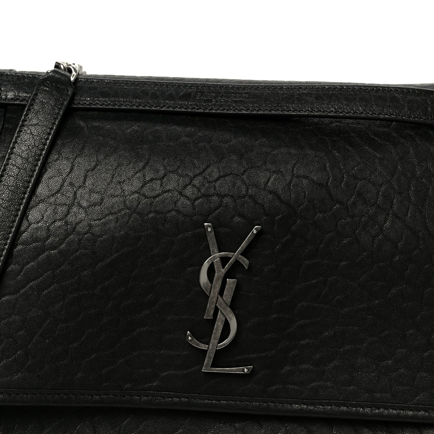 Saint Laurent Grained Lambskin Monogram Large Niki Chain Satchel Black 9 of 11