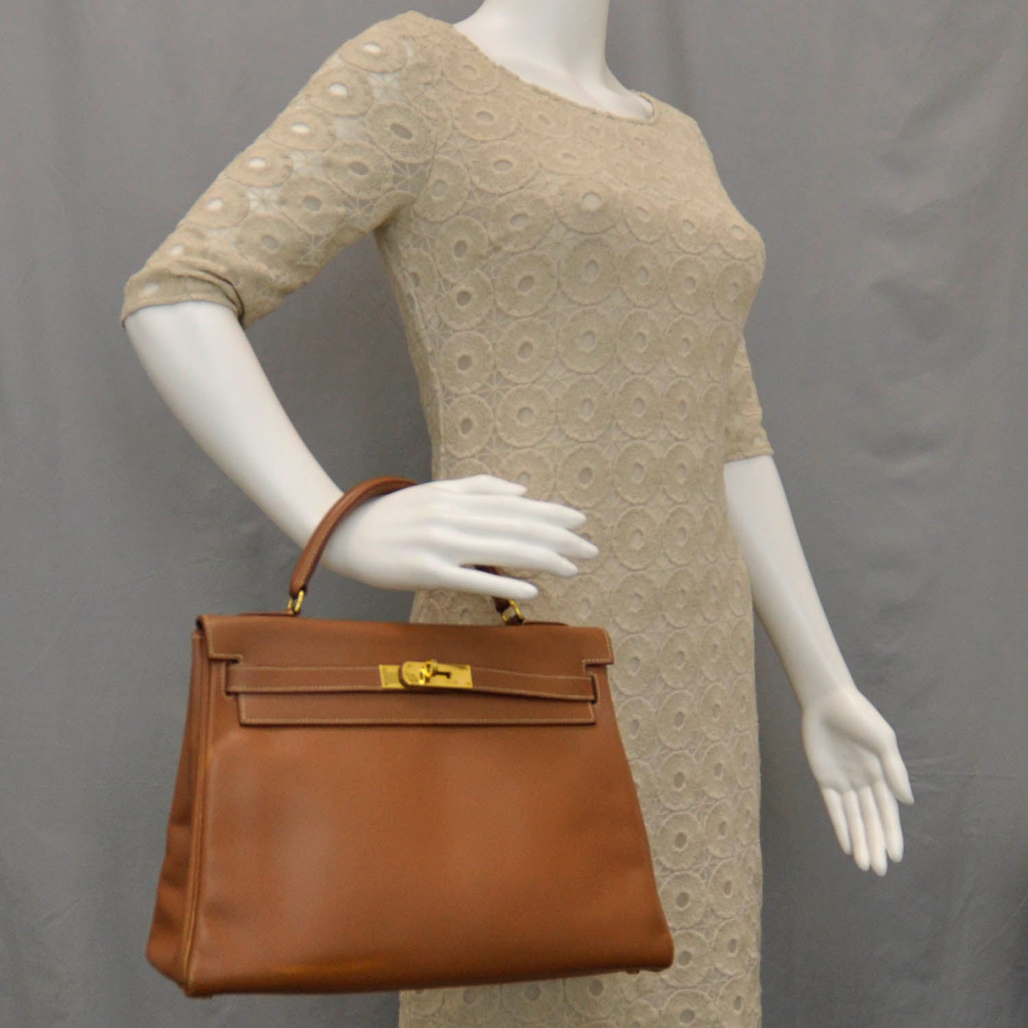 Hermes Epsom Kelly 32 Gold 2 of 8