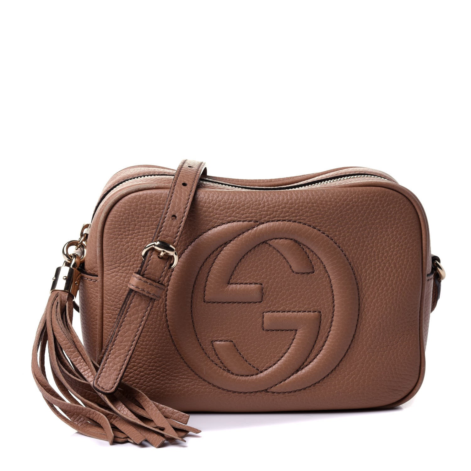Gucci Pebbled Calfskin Small Soho Disco Bag Camelia 1 of 5