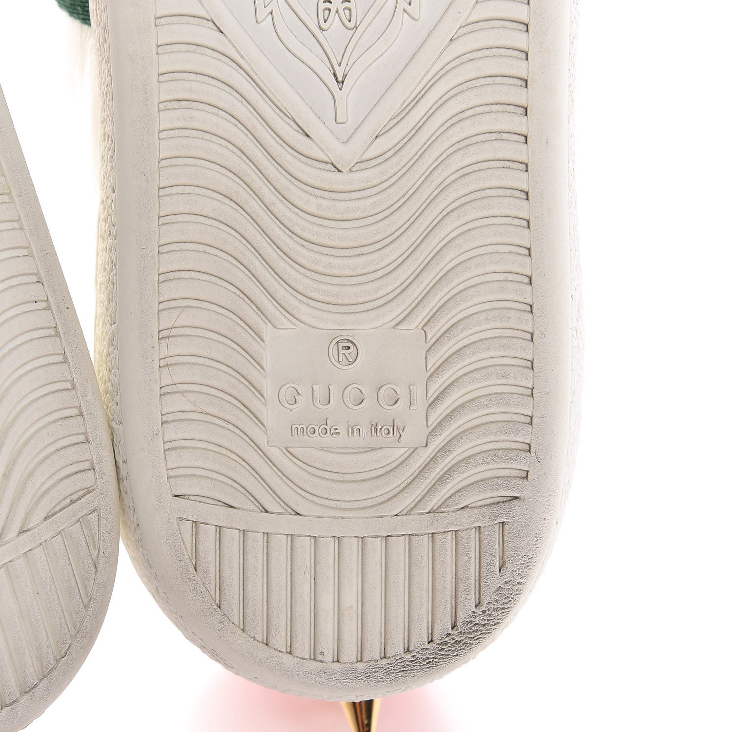 Gucci Calfskin Web Pearl Studded Ace Sneakers 37 White 8 of 11