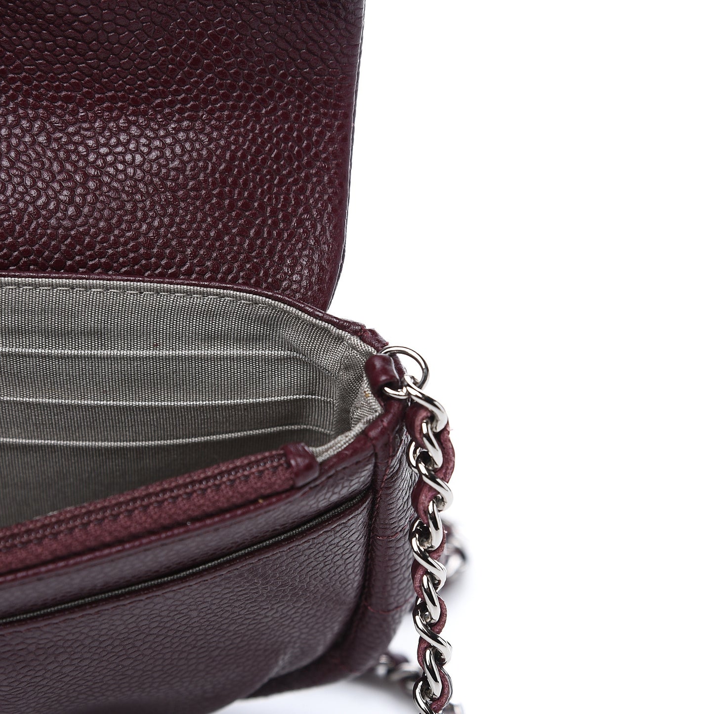 Caviar Half Moon Wallet On Chain WOC Bordeaux