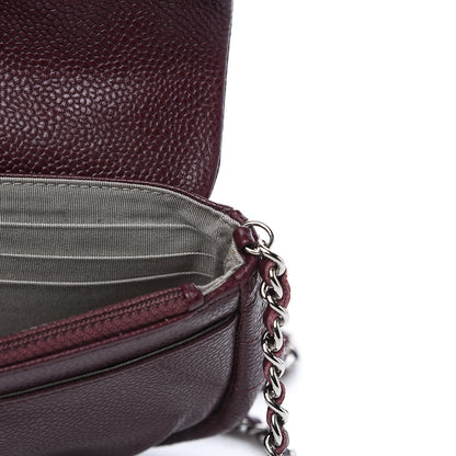 Chanel Caviar Half Moon Wallet On Chain WOC Bordeaux 7 of 11