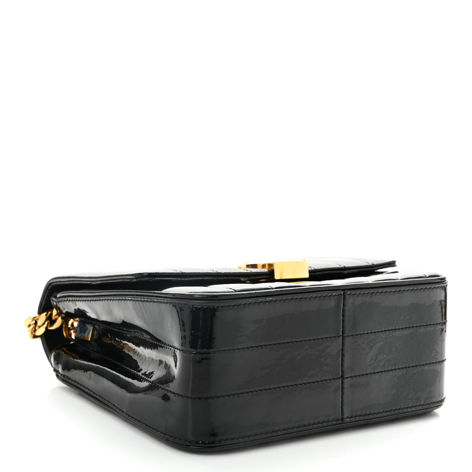 Saint Laurent Patent Calfskin Matelasse Monogram Medium Vicky Chain Bag Black 3 of 10
