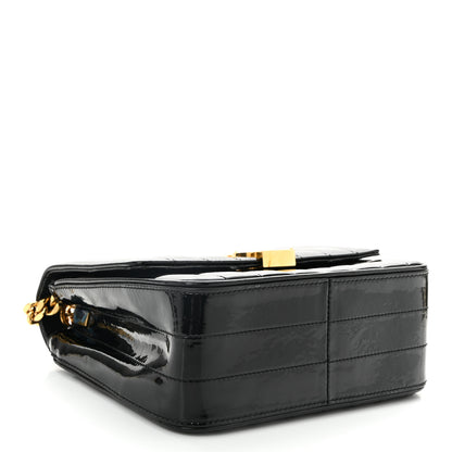 Saint Laurent Patent Calfskin Matelasse Monogram Medium Vicky Chain Bag Black 3 of 10