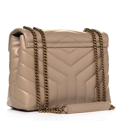 Saint Laurent Calfskin Y Quilted Monogram Small Loulou Chain Satchel Dark Beige 2 of 9