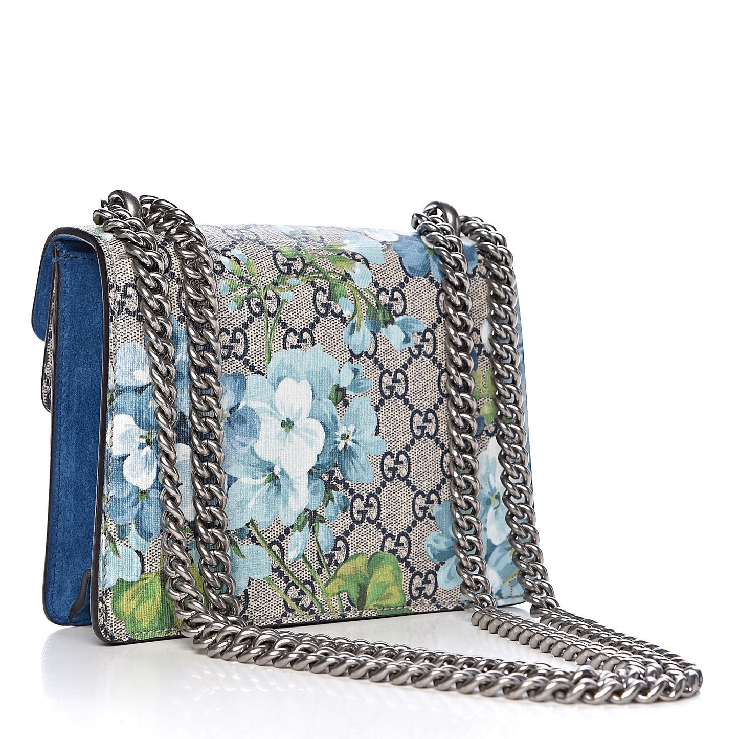 GG Supreme Monogram Blooms Mini Dionysus Shoulder Bag Beige Navy Vintage Blue