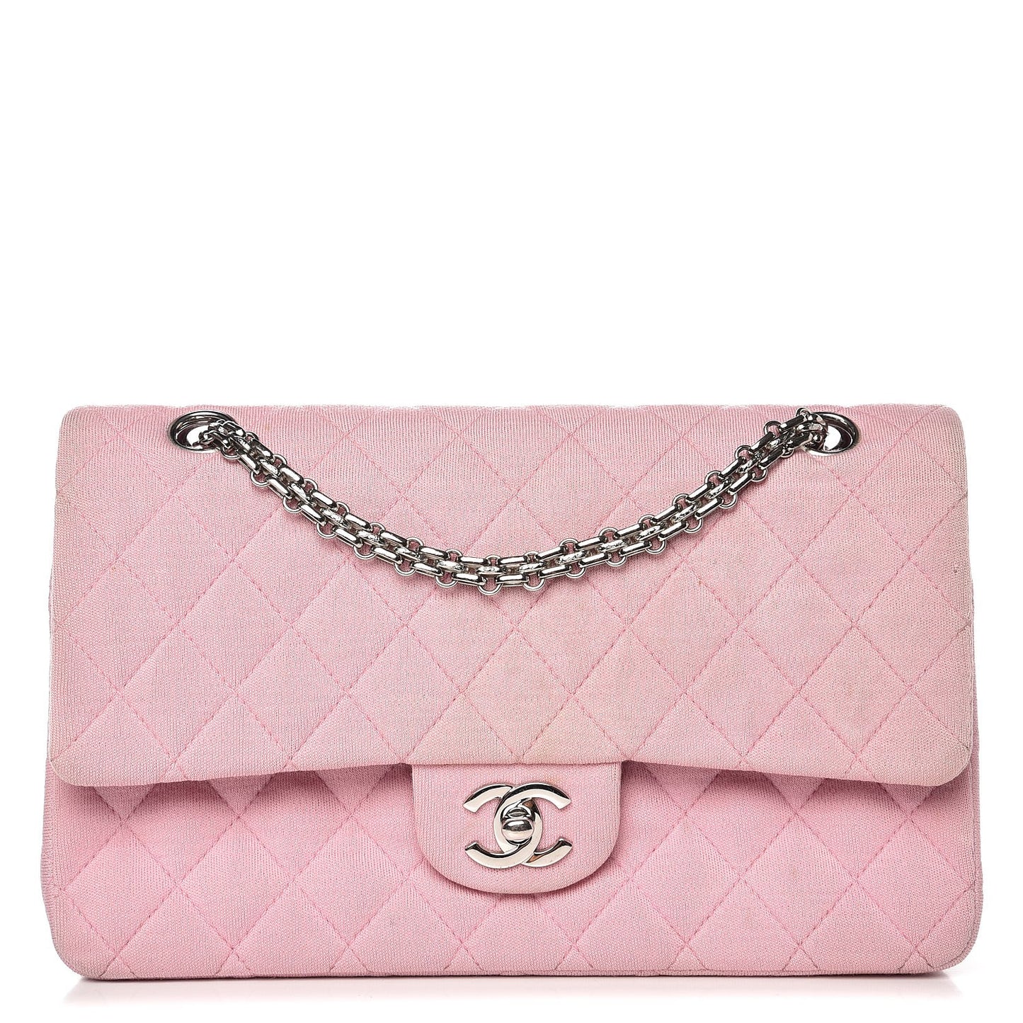 Jersey Quilted Medium Double Flap Pink