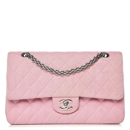 Chanel Jersey Quilted Medium Double Flap Pink 1 of 15