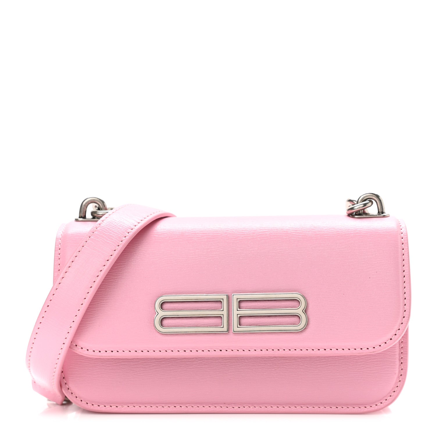 Balenciaga Calfskin Stripe Embossed Gossip Chain Bag XS Candy Pink 1 of 10