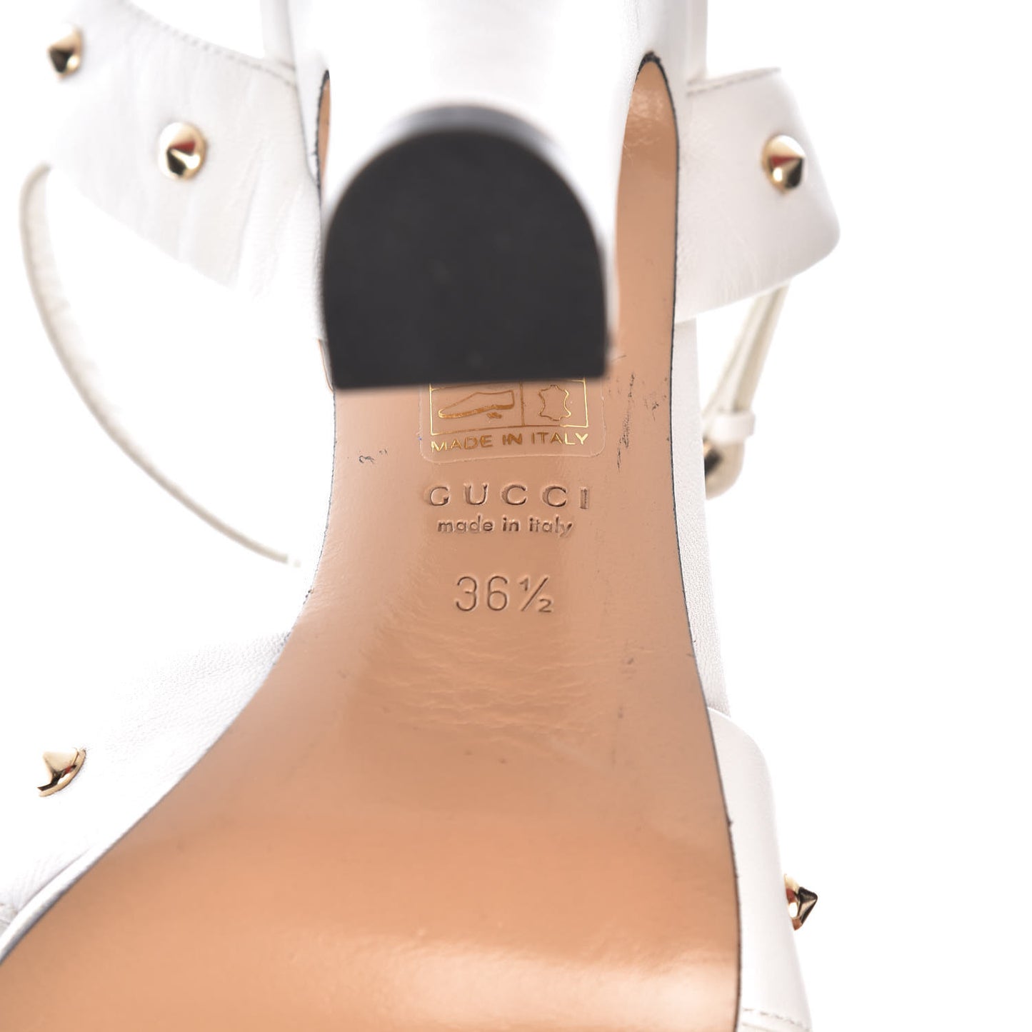 Calfskin Studded Melville Sandals 36.5 White