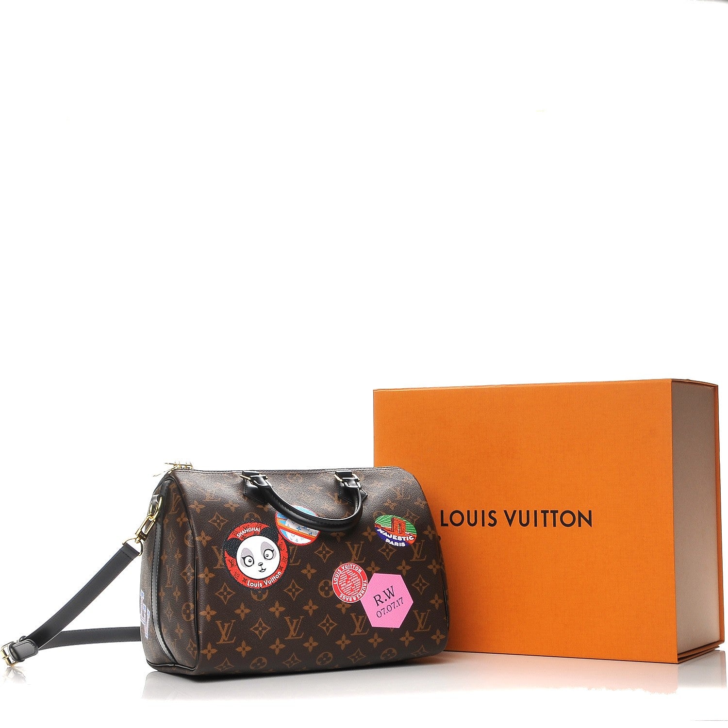 Louis Vuitton Monogram My World Tour Speedy Bandouliere 30 Black 8 of 8