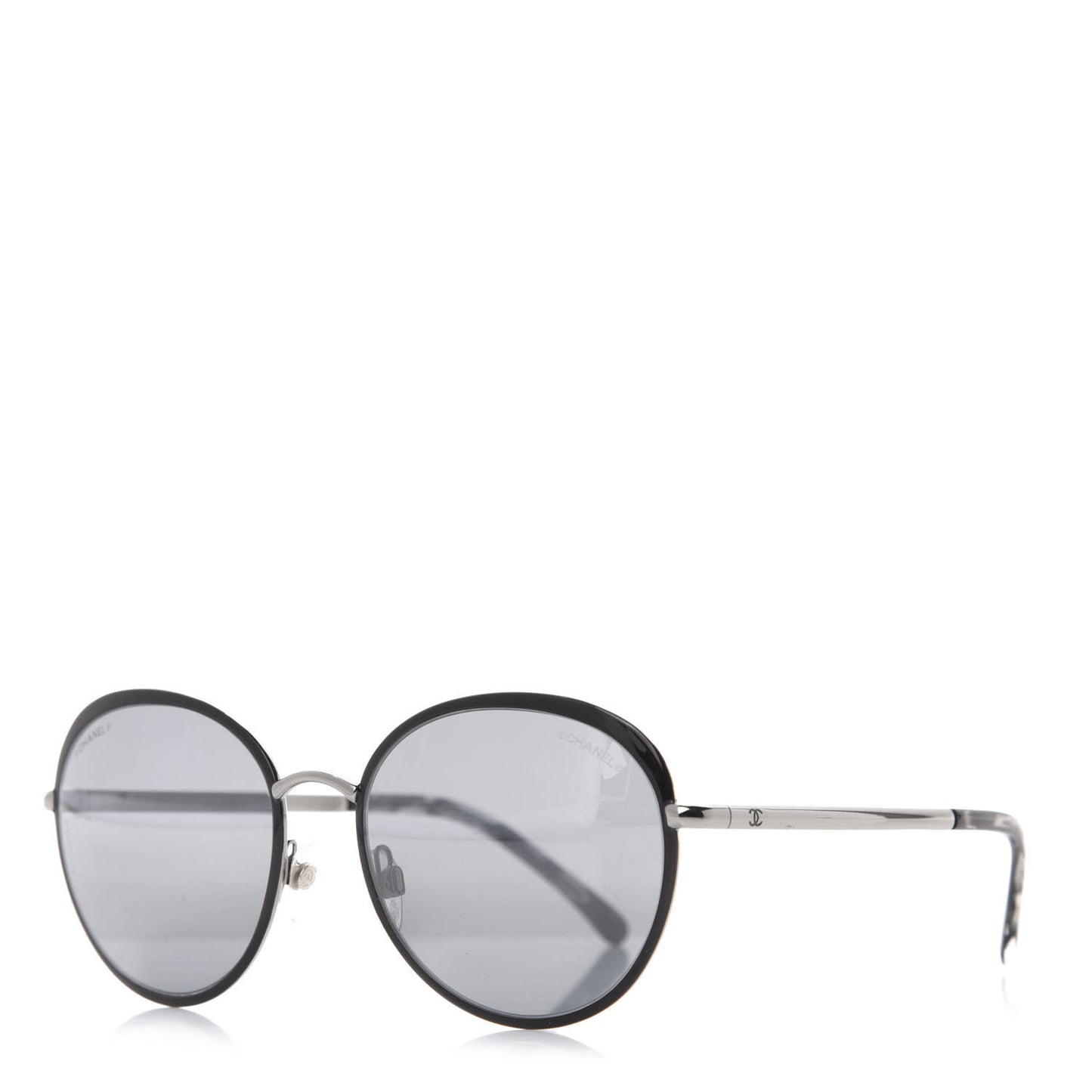 Round Spring Sunglasses 4206 Black Silver