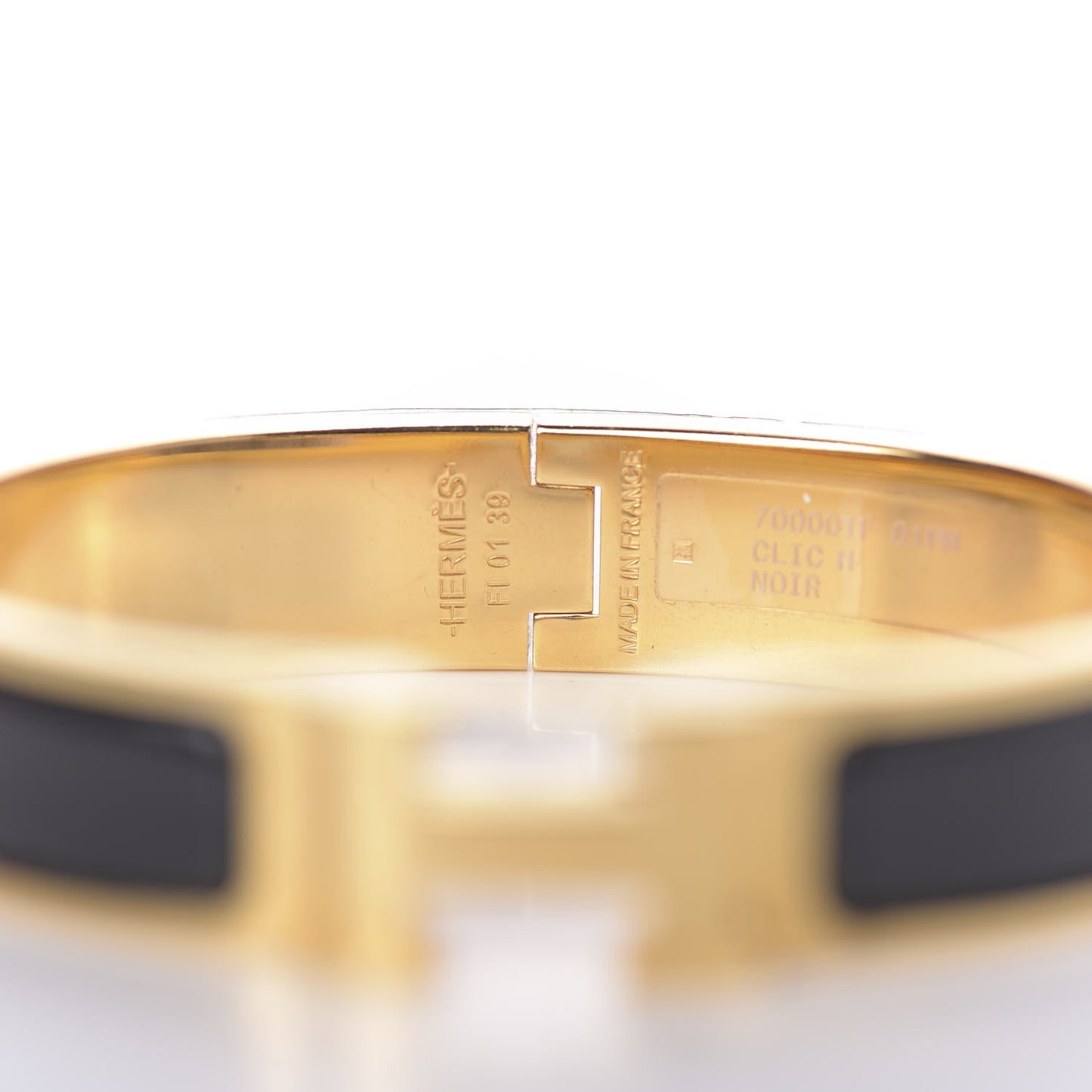 Enamel Narrow Clic Clac H Bracelet PM Black