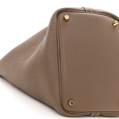 Hermes Taurillon Clemence Picotin Lock 18 PM Etoupe 9 of 10