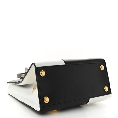Louis Vuitton Calfskin Monogram Studded City Steamer PM Black White 4 of 9
