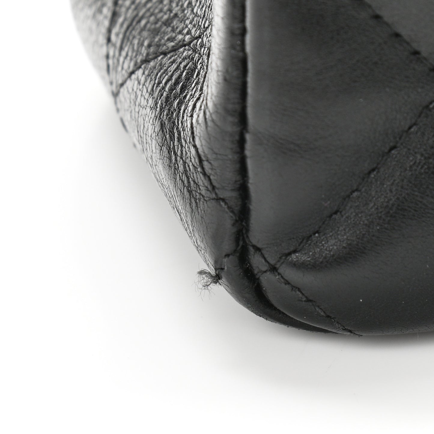 Crumpled Calfskin Quilted Mini Rectangular Flap So Black