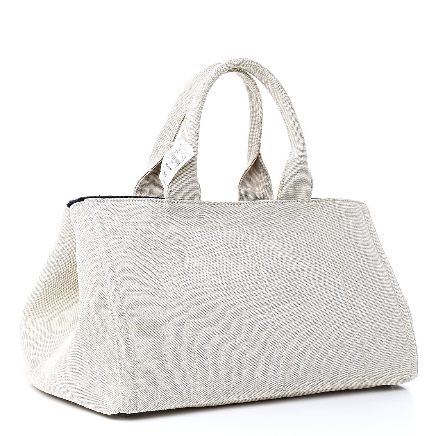 Prada Canvas Mistolino Canapa Tote Naturale Blue 3 of 16