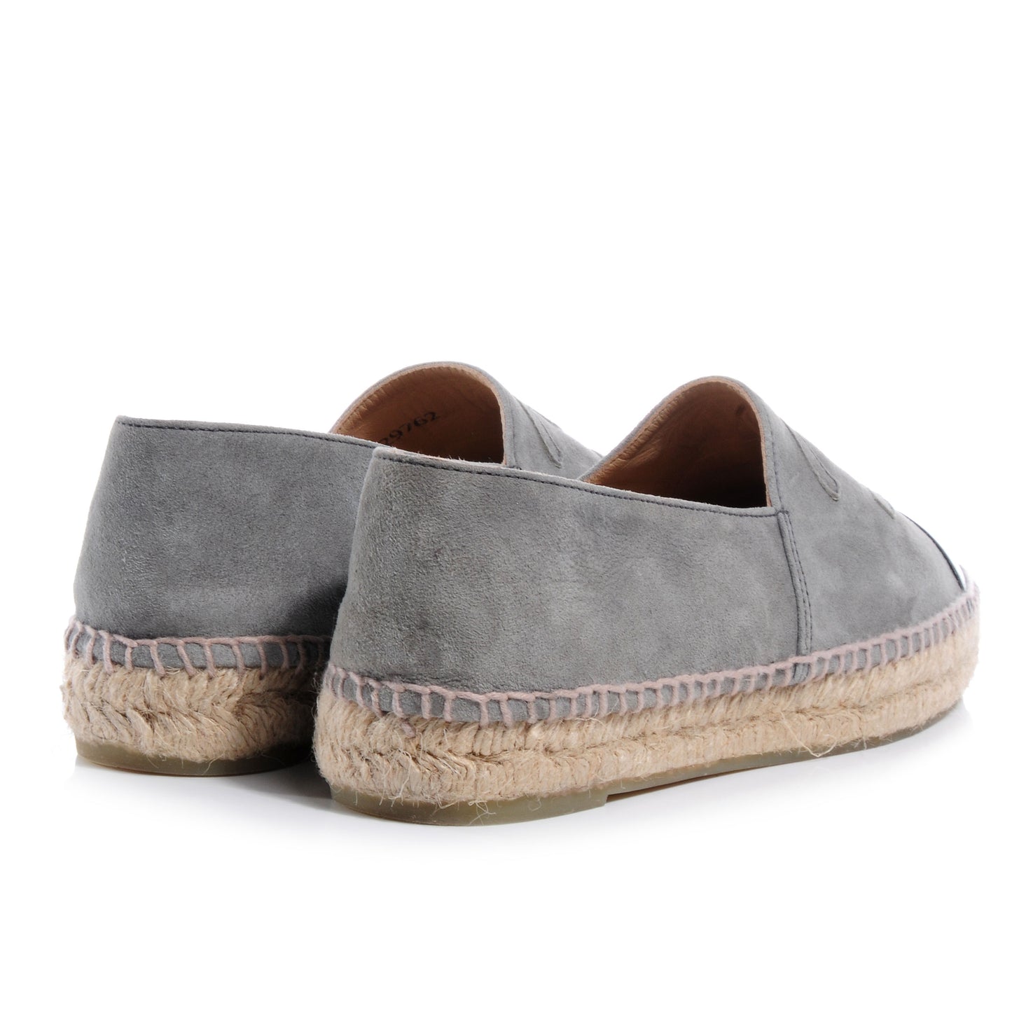 Suede Lambskin Espadrilles Grey Black 37