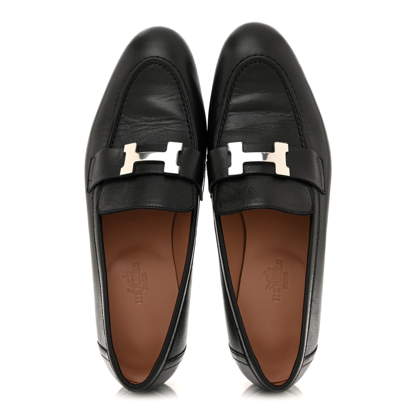 Goatskin Womens Paris Loafers 36.5 Black